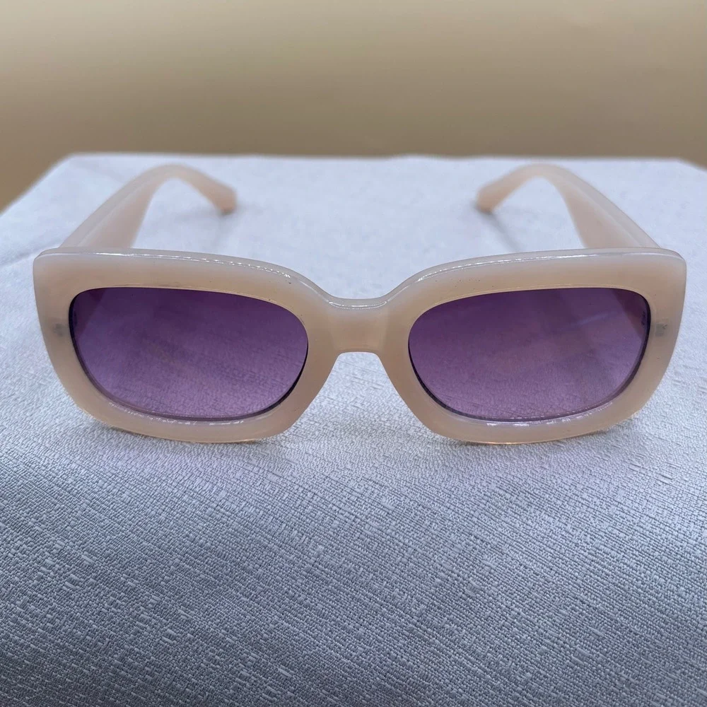Anthropologie Sunglasses Women OS Cream Purple Excellent Retro 90s Y2K Chic